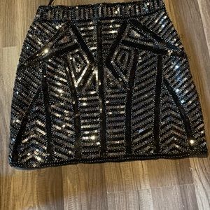 Black and silver skirt